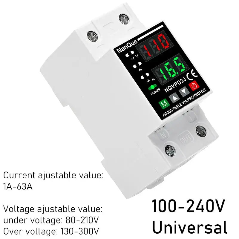 Adjustable Voltage Current Protector 110/120/127/220/240V 80-300V Universal AC DC Volt Meter With Short Protect Single Phase