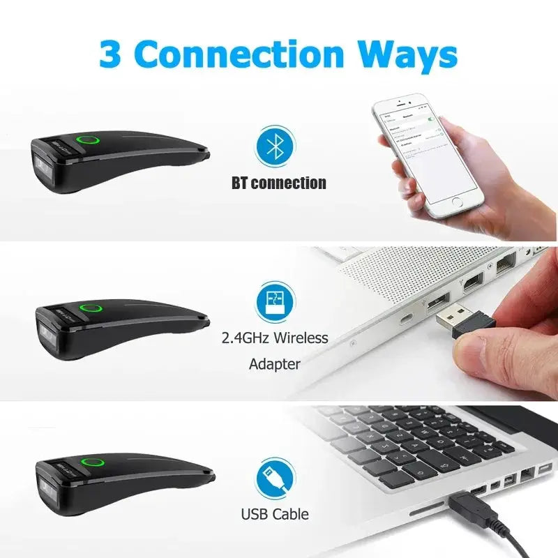 W7 Mini Bluetooth 2D Barcode Scanner Wireless Reader