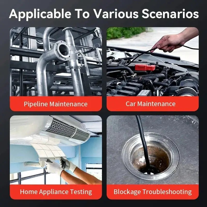 Two - Way 360 Rotating Borescope - 1080P Camera With Light 6mm Probe Hooks - stepyours.com