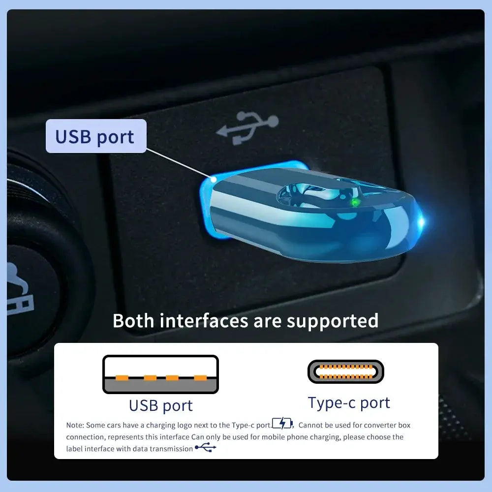 2In1 Wireless CarPlay Android Auto AI Box for Car System