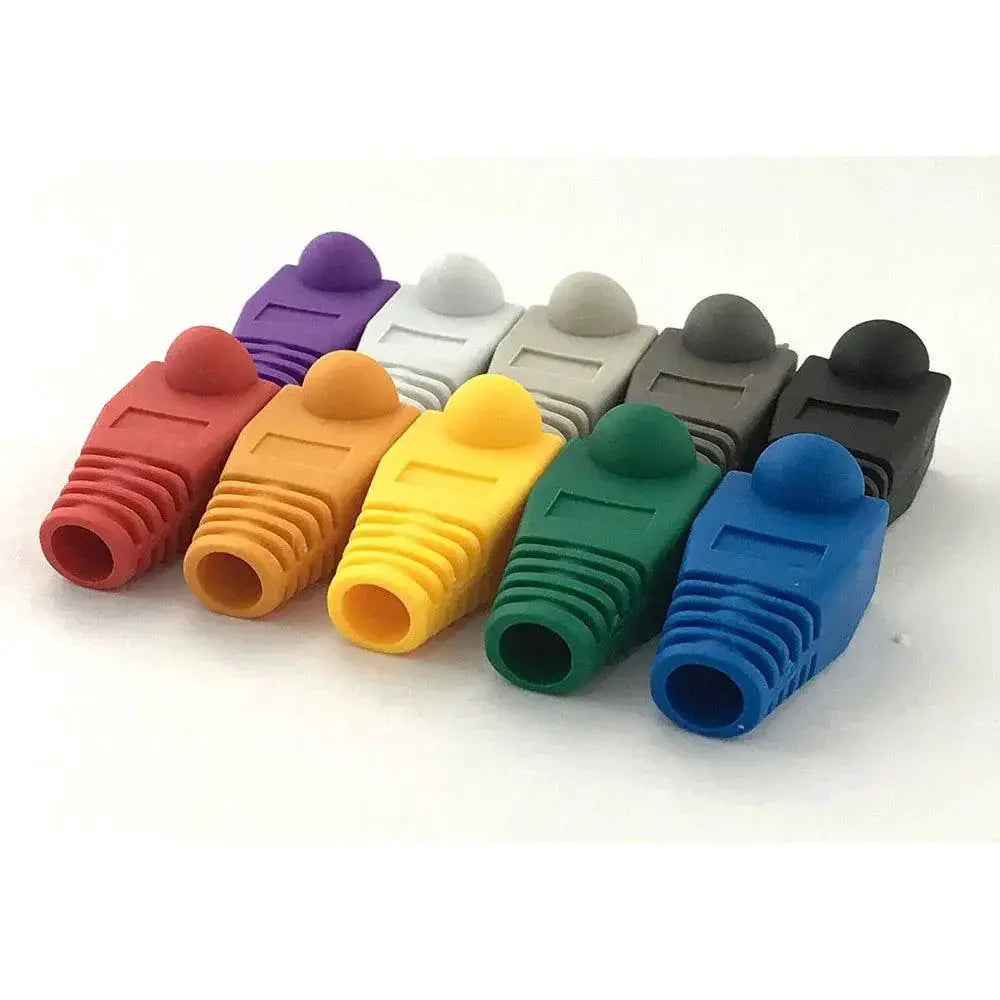100 Pack Mixed Color Ethernet Strain Relief Boots CAT5E RJ45