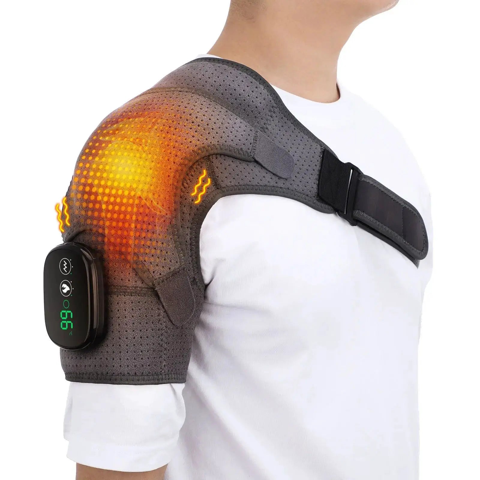 Electric Heating Shoulder Massager With Vibration Belt