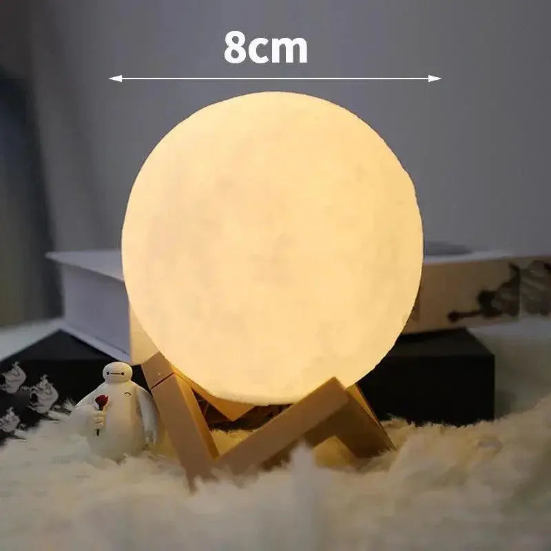 Moon Lamp 3D Printed LED Night Light For Kids Decor