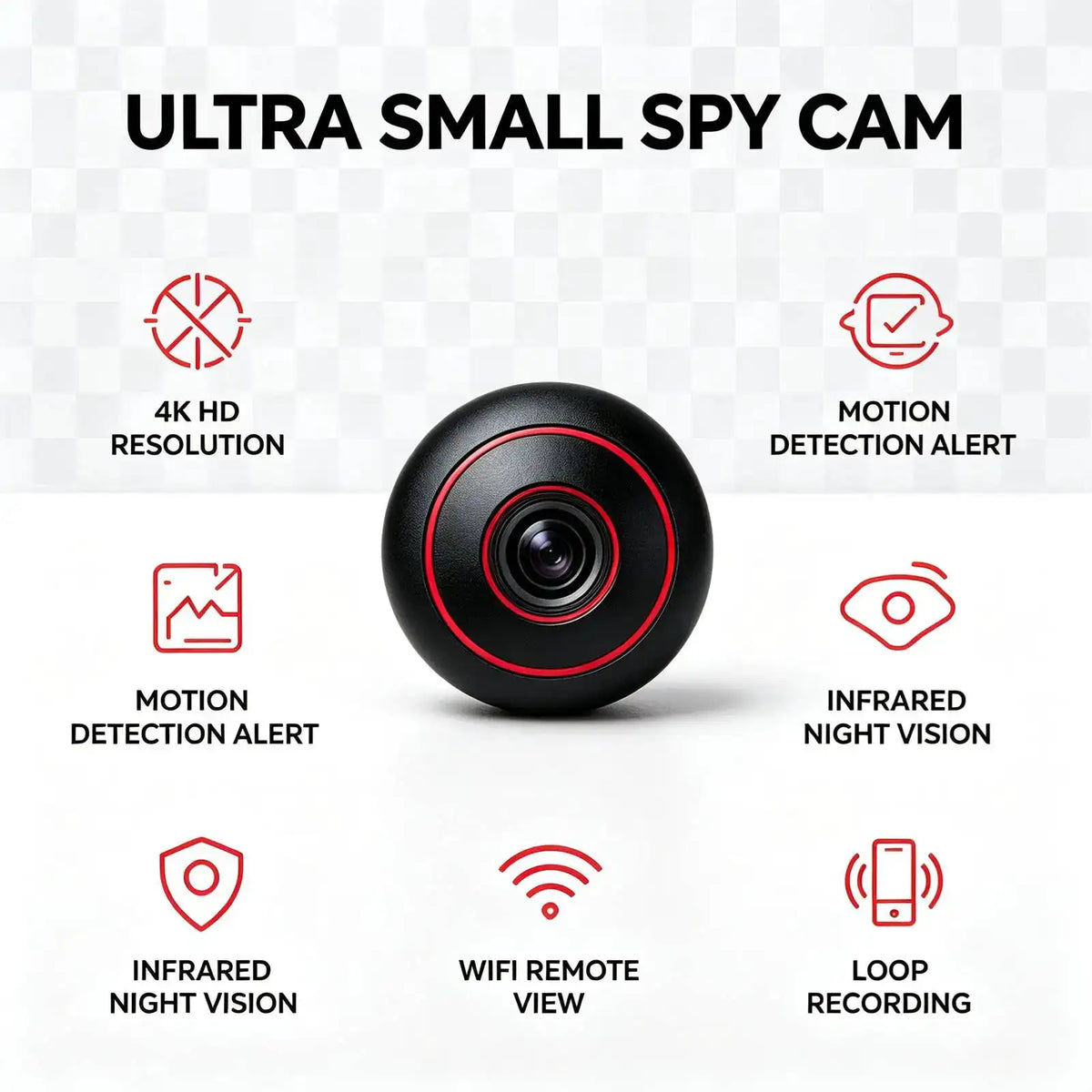 Mini WiFi Camera, HD Small Nanny Cam with Infrared Night — product view 1