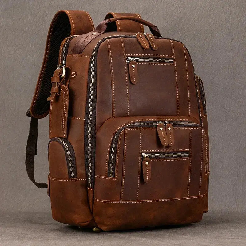 Multifunction Fashion Men Backpack Large Leather Daypack