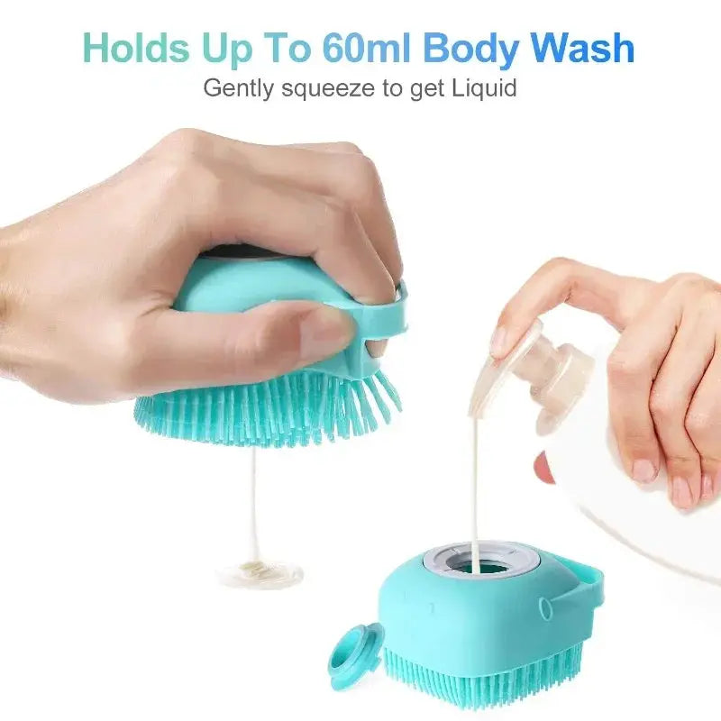 Pet Dog Shampoo Brush 2.7oz Soft Silicone Groomer 80ml