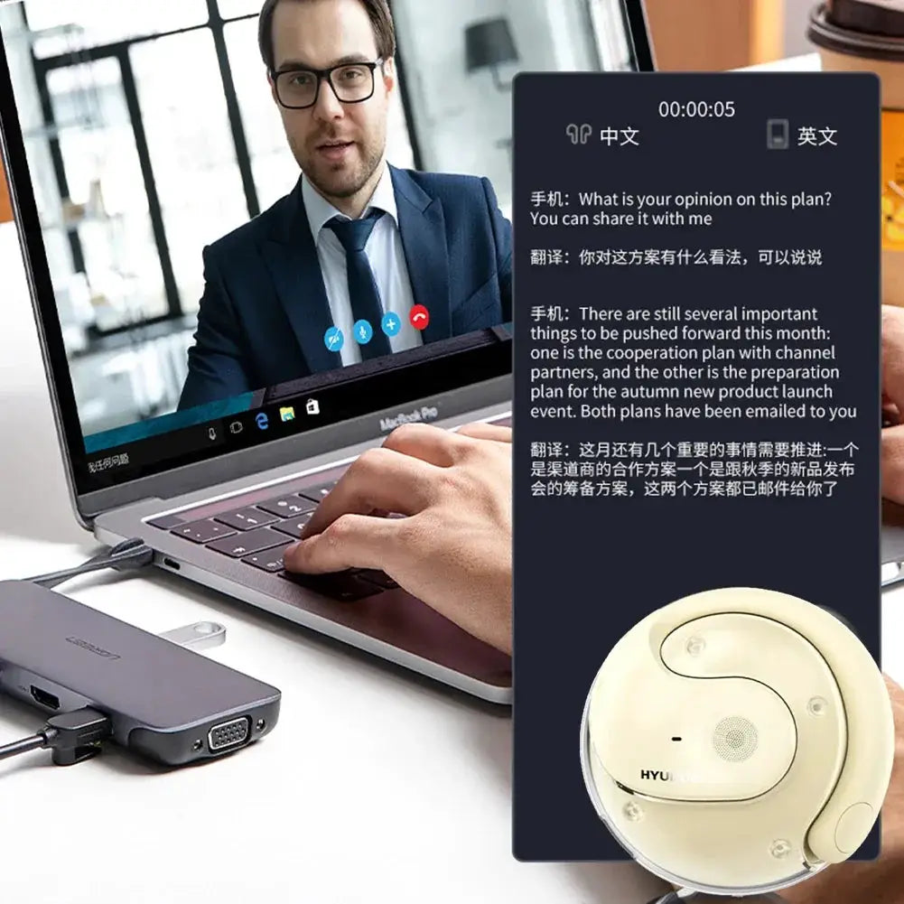 HY-T26Pro Wireless Language Translator Bluetooth Earphones