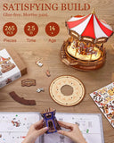 Robotime 3D Wooden Puzzle Carousel Music Box