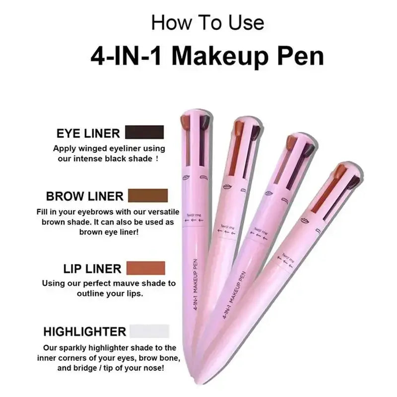 4 In 1 Eyebrow Pencil Lip Liner Highlighter Pen For Everyday