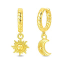 Sterling Silver Hoop Earrings Golden