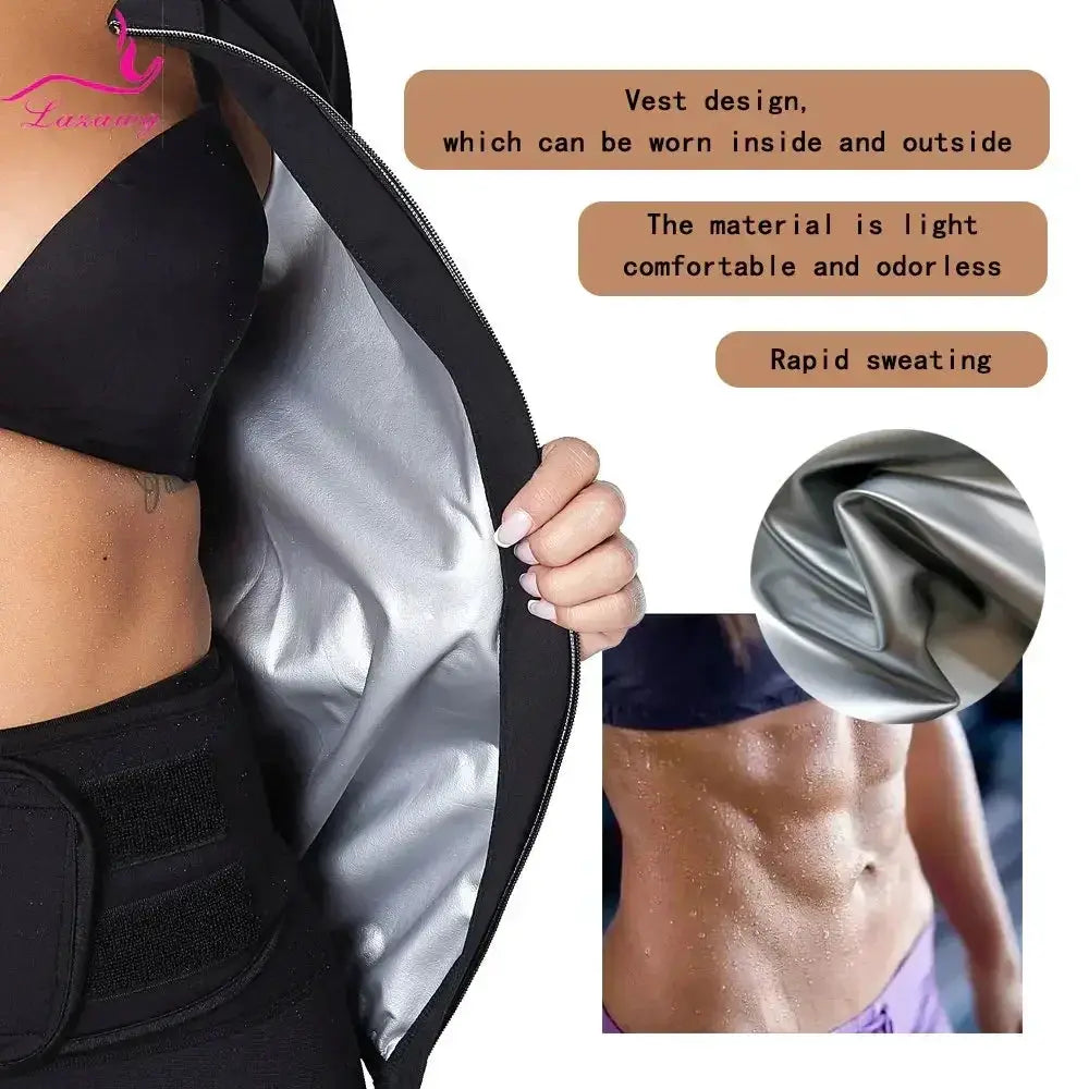 Lazawg Womens Sauna Jacket For Weight Loss Sweat Gear