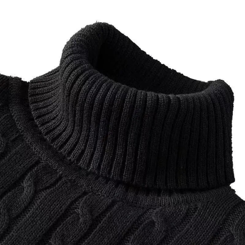 Mens Winter Turtleneck Wool Sweater Stylish Cozy Pullover