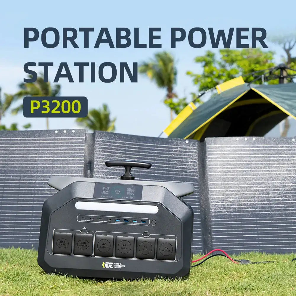 IEEtek P3200 3200W 2048Wh LiFePO4 Portable Power Station, Versatile Output Ports to Supply 16 Devices Simultaneously, 1000W (XT60i Port, 12-80V) PV Input (MPPT)