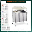 VEVOR 3/4-Section Laundry Sorter Cart With Ironing Board System