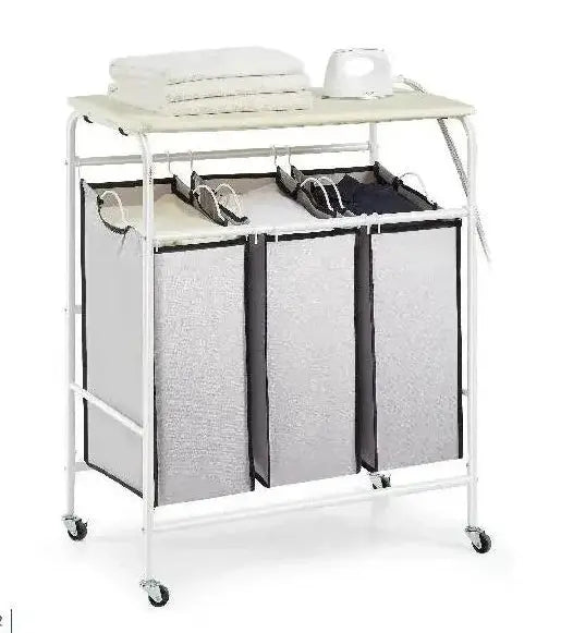 VEVOR Laundry Sorter Cart With Ironing Board System
