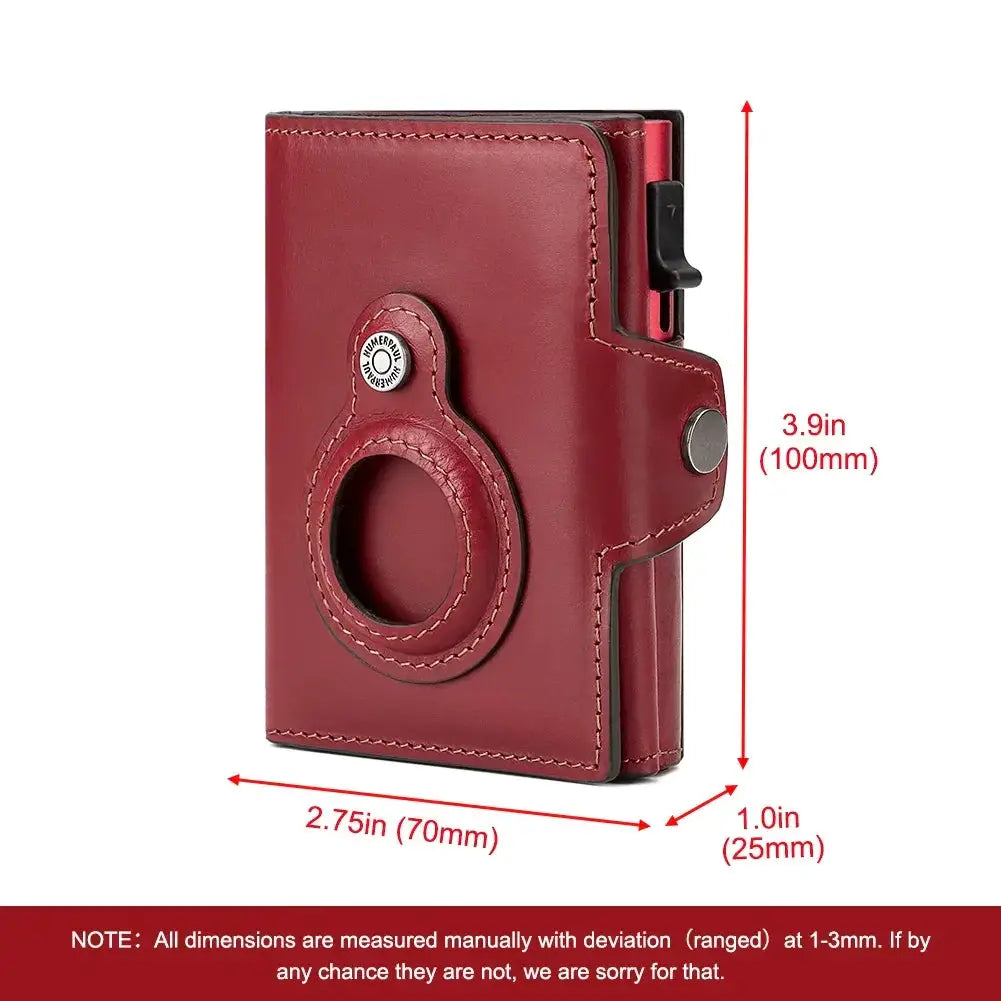 Anti Scan Magnet RFID Blocking Genuine Leather Card Wallet