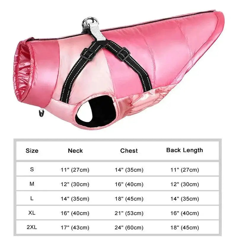 Weatherproof Dog Vest for Winter Walks — Pink