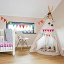 Colorful Imitation Linen Pennant Banner for Festive Decor