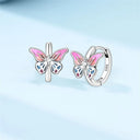 Sterling Silver Colorful Butterfly Dragonfly