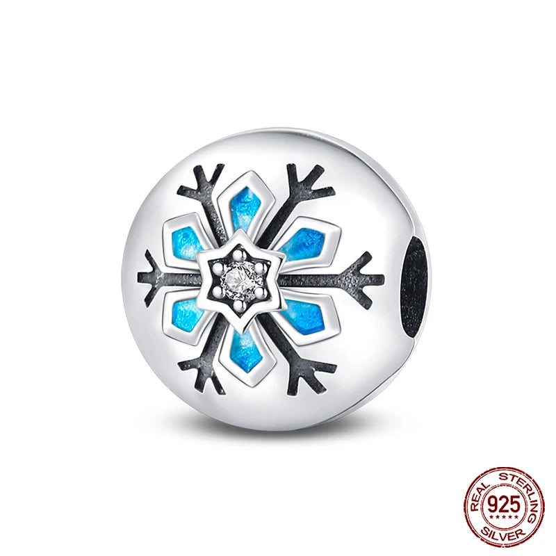 Sterling Silver Winter Snowflake Four Leaf