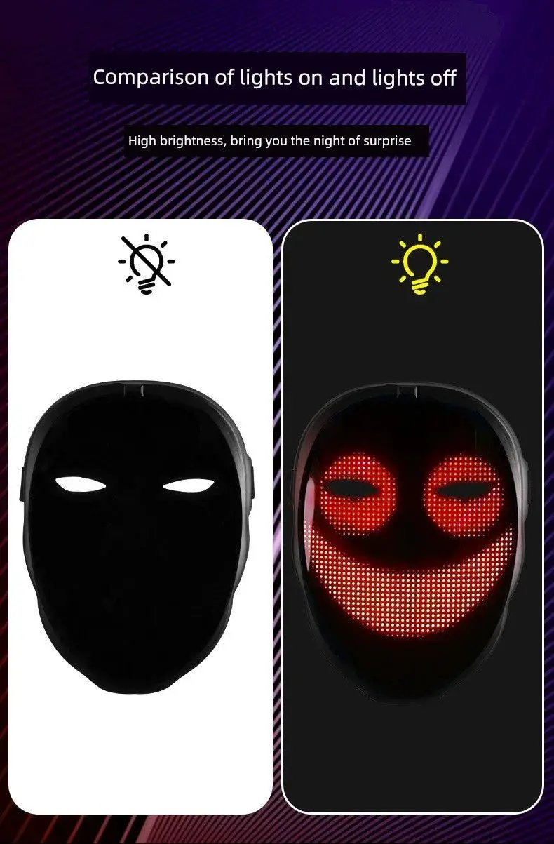 LED Face Changing Mask Custom Robot Bluetooth Smart Gadget