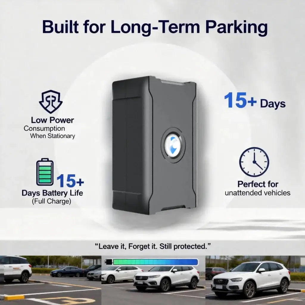 Wireless Car GPS Tracker Anti-Theft, Global Real-Time Vehicle Tracking with IoT SIM, Geo-Fence & Vibration Alarm, 15+ Days