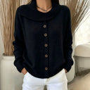 Notched Lapel Button Autumn Cardigan