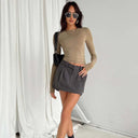 Solid Slim Fit Long Sleeve Tee Versatile Streetwear Staple