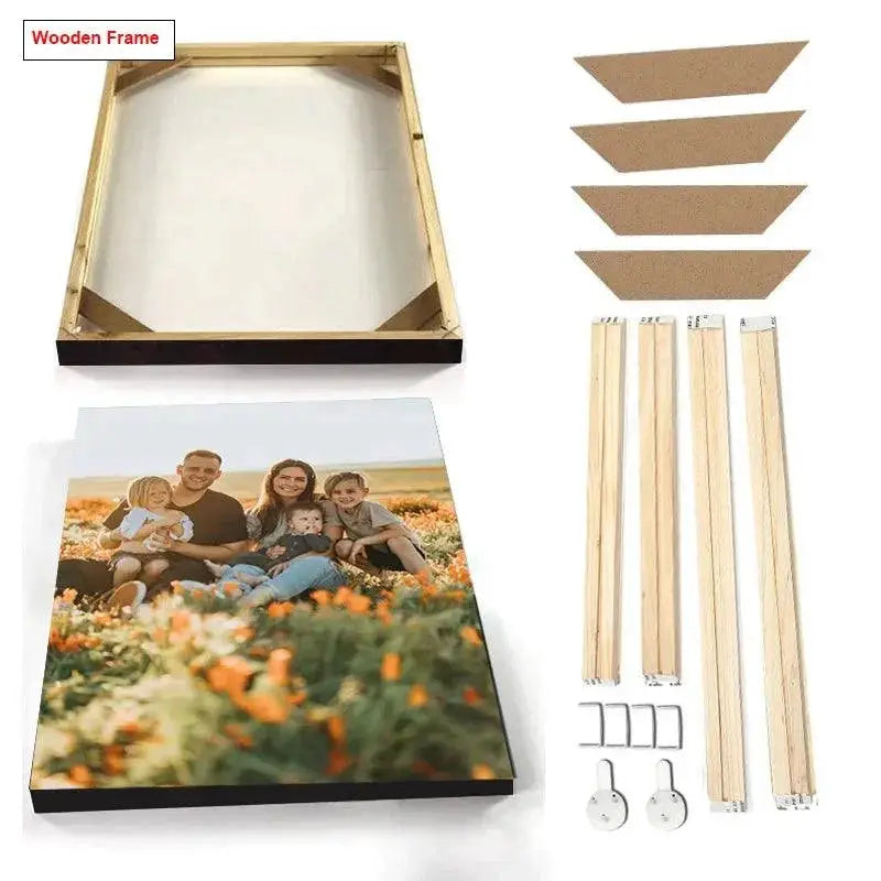Custom Photo Canvas Painting Poster With DIY Frame Decor