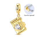 Sparkling Gold Plated Camera Charm