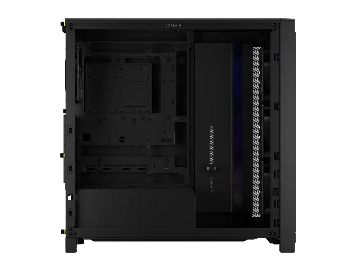 CORSAIR 4000X RS Mid-Tower PC Case, Black - Illuminated front panel RGB - 4x RS120 fans included - Supports dual 360mm radiators - ASUS BTF, MSI Project Zero - 