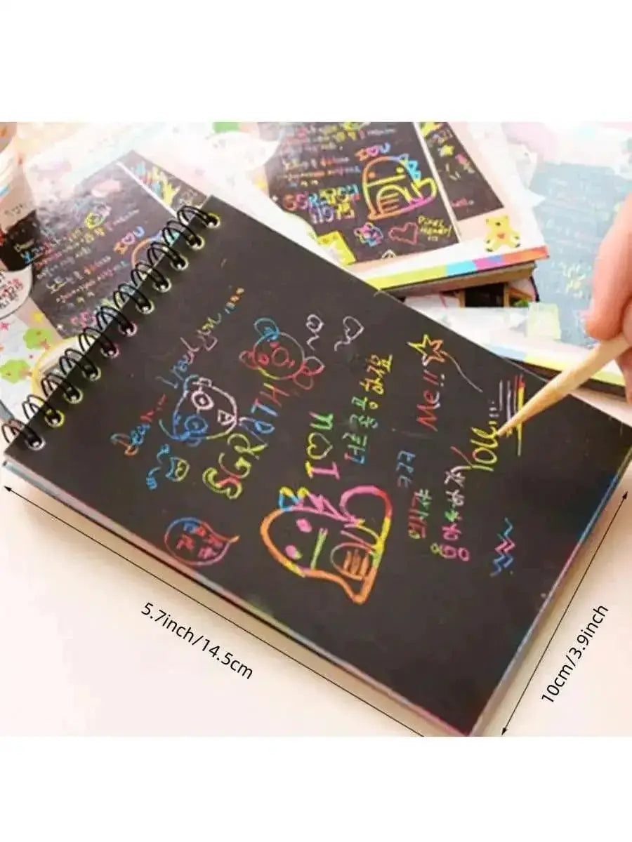 Rainbow Colorful Scratch Art Kit Notepads 1Pc Gift