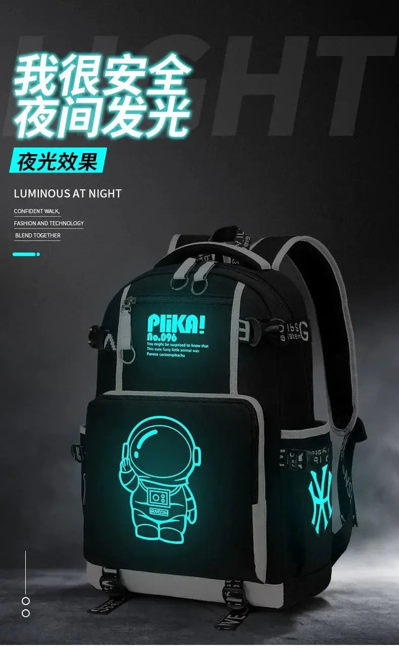Waterproof Glow In The Dark Kids Backpack For Boys