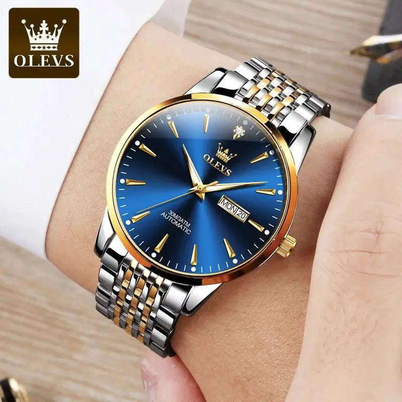 OLEVS Luxury Waterproof Mechanical Watch Stainless Steel