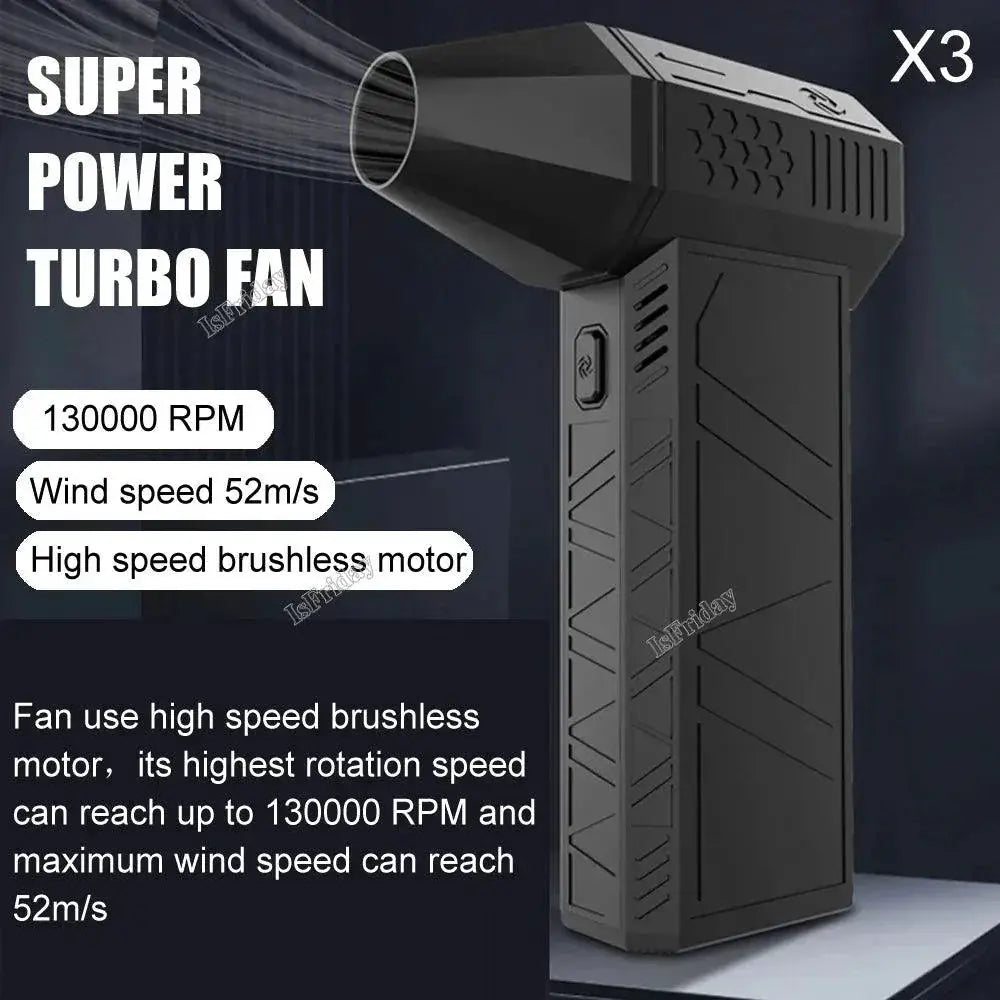 Rechargeable Blower Turbo Fan X3 130000 RPM 52 Mps Blower