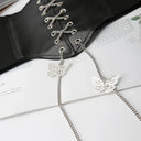 Butterfly Chain Corset Wide Belts PU Leather Slimming Girdle