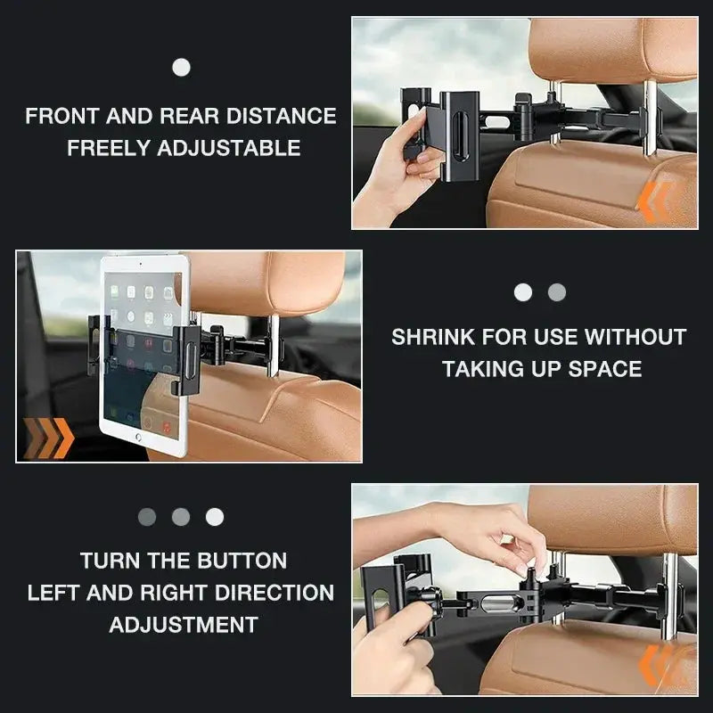 Telescopic Car Rear Pillow Phone Tablet Rotating Bracket