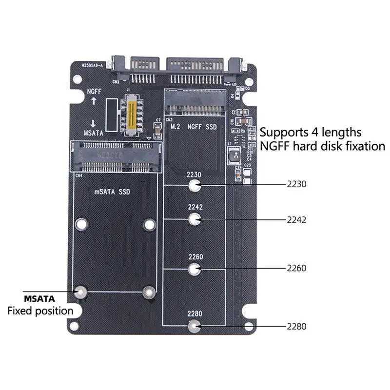 SATA To M2 SSD Adapter Dual Drive Support Boost Performance