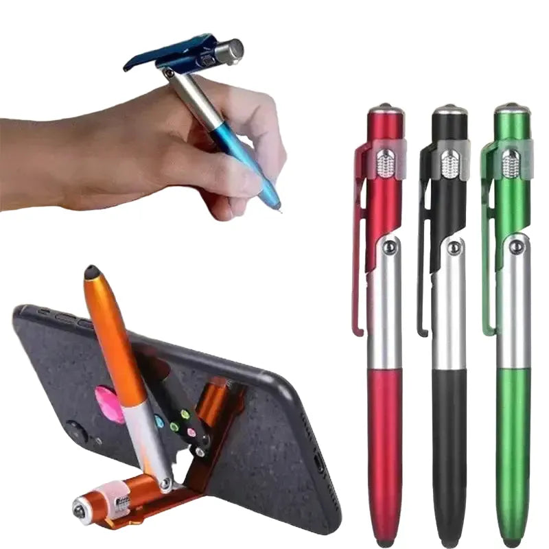 Led Ballpoint Pen - Foldable Phone Stand - MP-8878-black product image