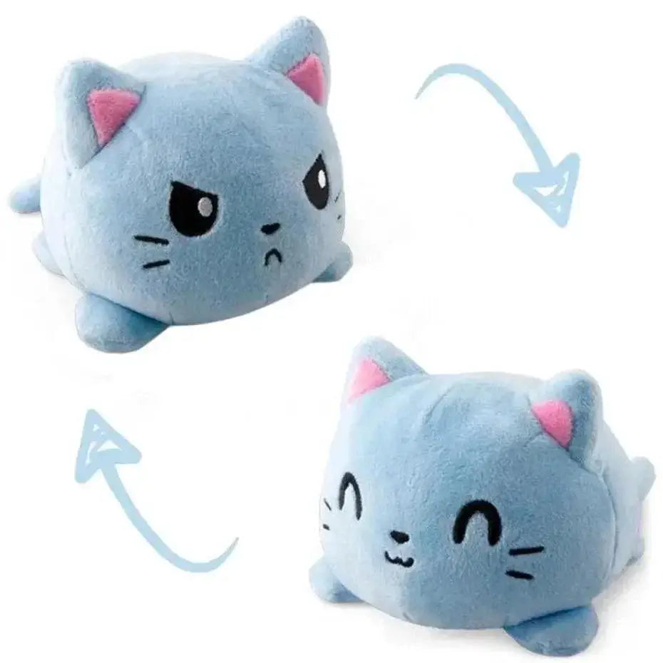 Double Sided Cat Plush Toy Soft Safe Kids Birthday Gift