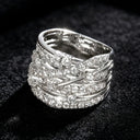 Layered Starry Sky Moissanite Ring
