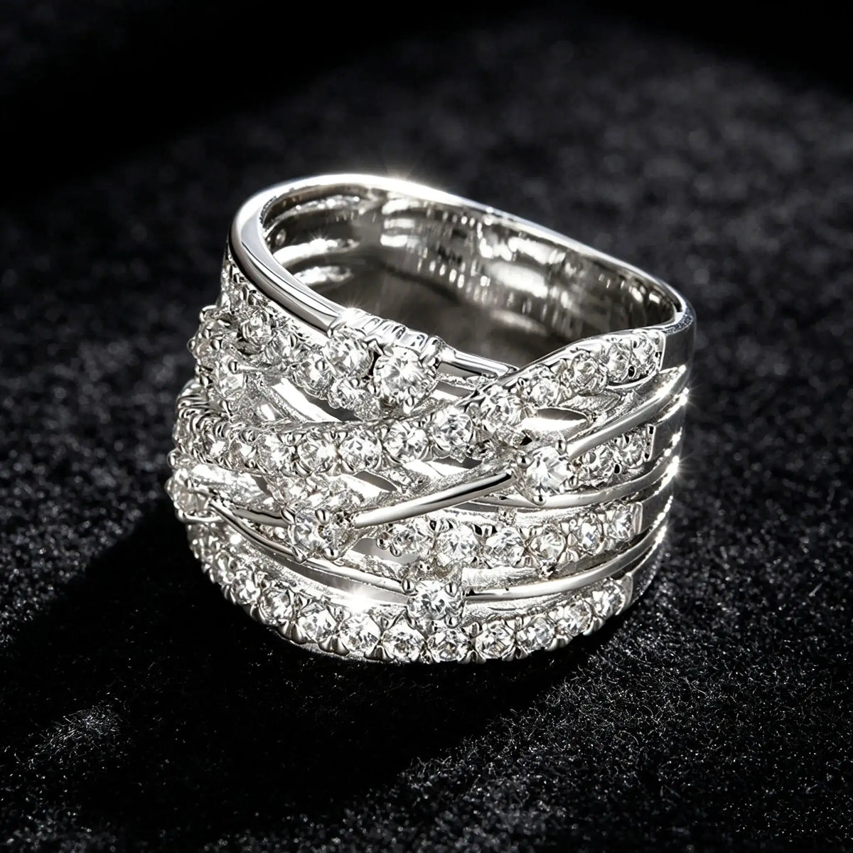 Layered Starry Sky Moissanite Ring — product image 5