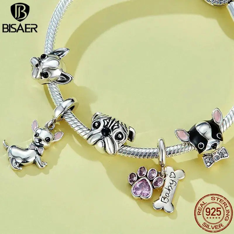 Cute Dog Charm Bead Pendant For Women DIY Bracelet Jewelry