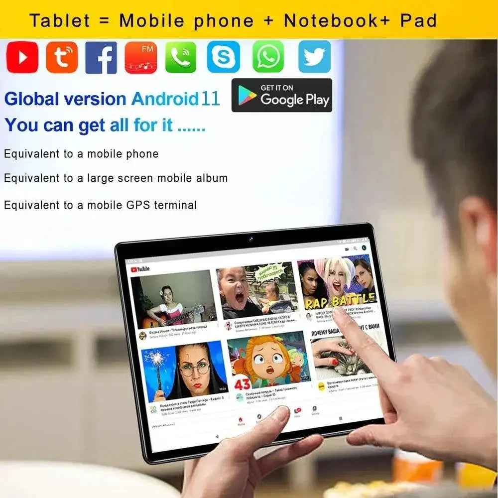 2024 Android 11 Tablet 10.1 Inch Dual SIM 4G WiFi Pro