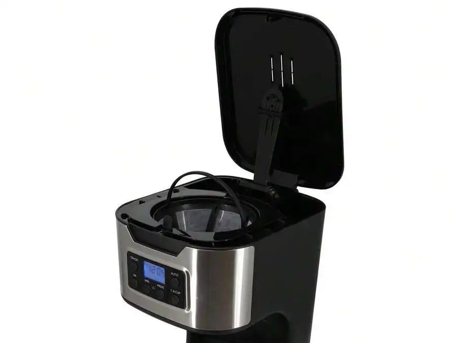 Programmable Coffee Maker In Black With Stainless Steel Accents — product view 5