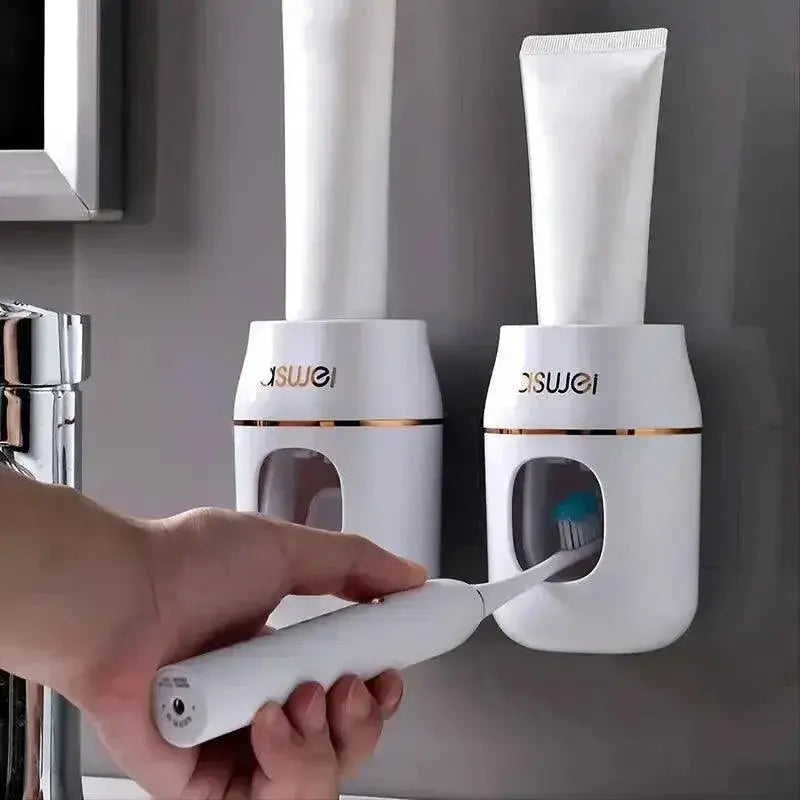 Toothpaste Organizer and Dispenser Rack for Smart Storage