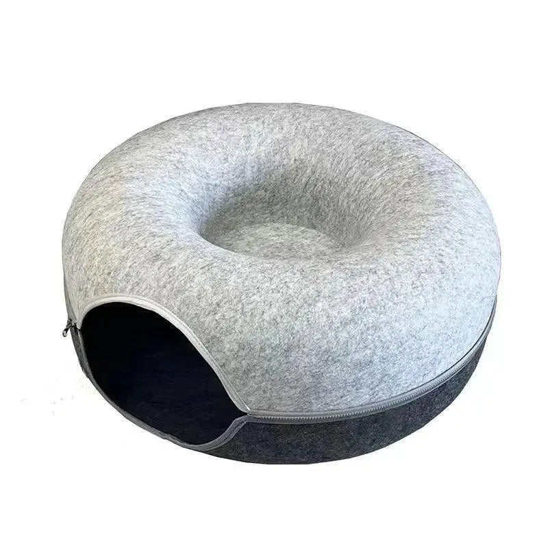 Interactive Donut Cat Bed And Tunnel Combo For Cats