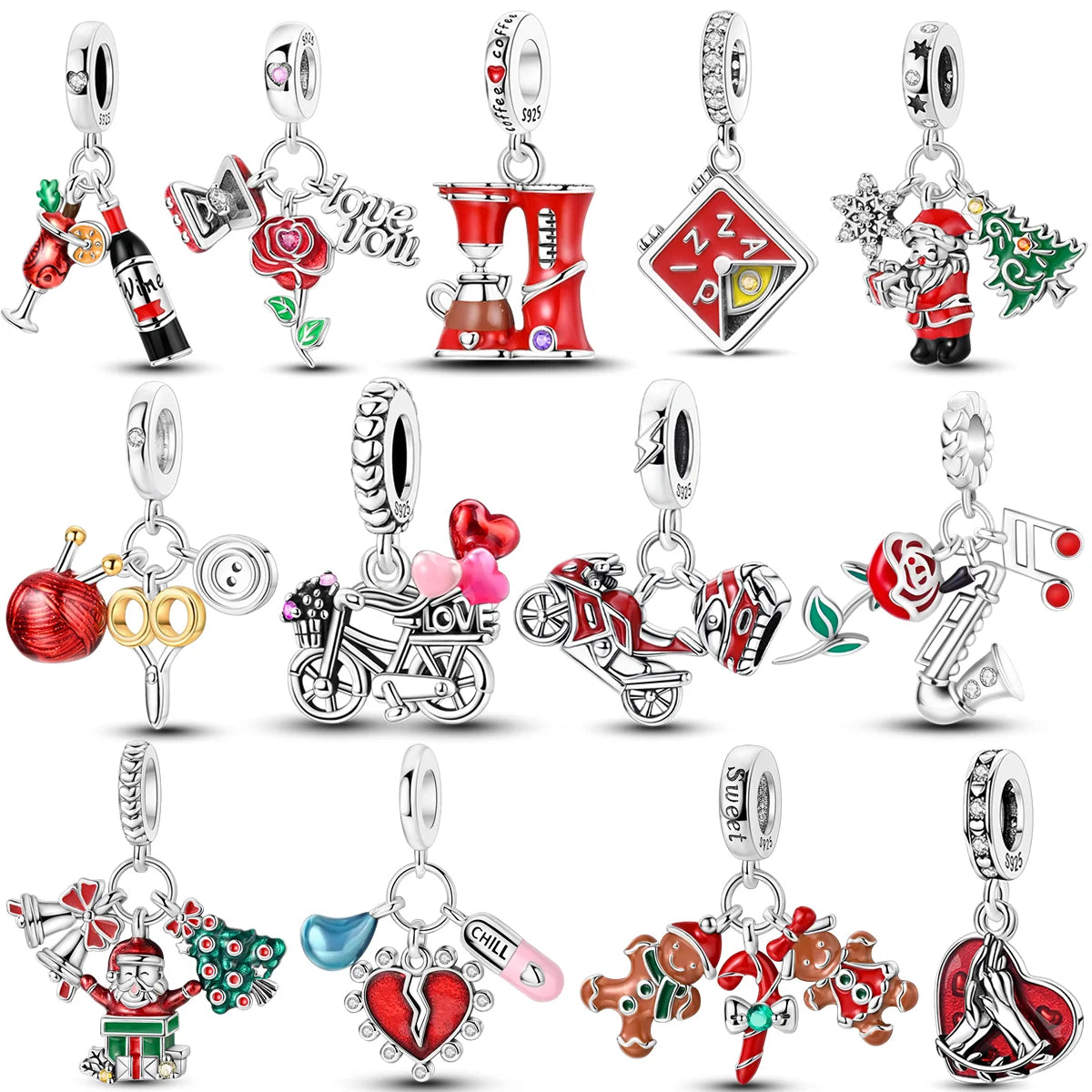 Red Color Series Charm Beads