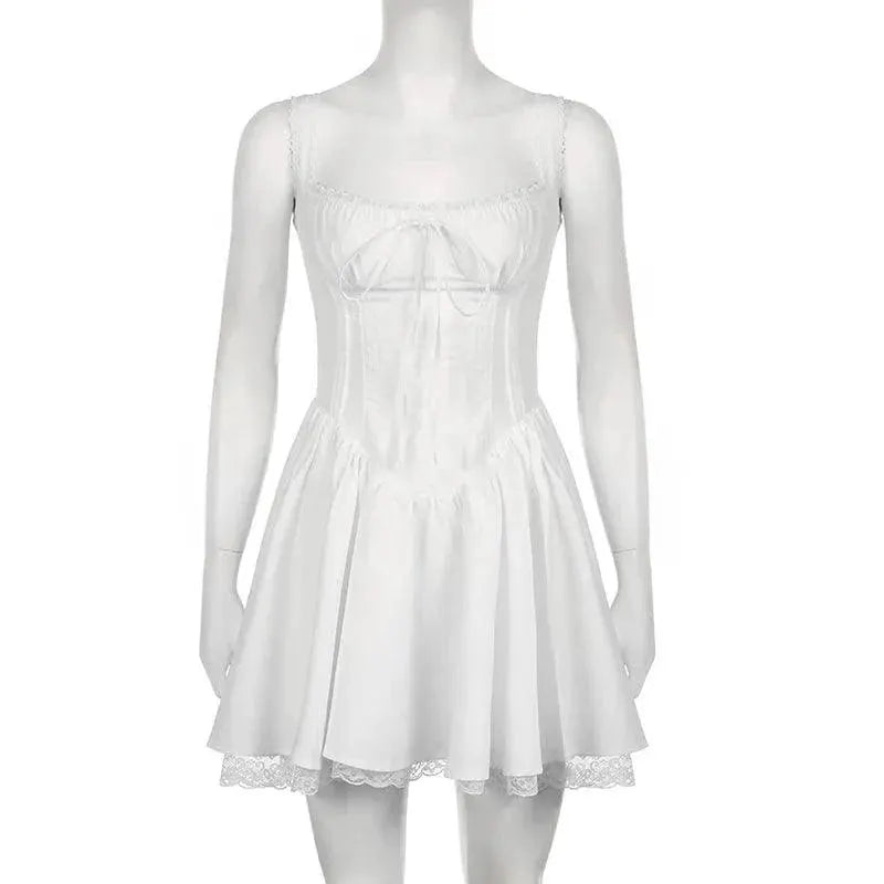 Lace Mini Dress Corset Bodice Party Wear Fashion Statement
