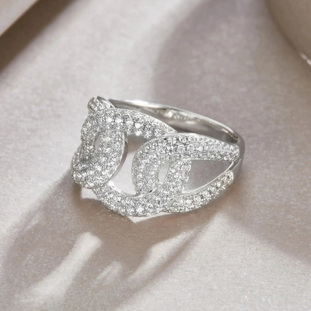 Geometric Moissanite Silver Ring — product image 6